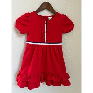 Janie and Jack Girl's Red Ruffled Dress Sz 5